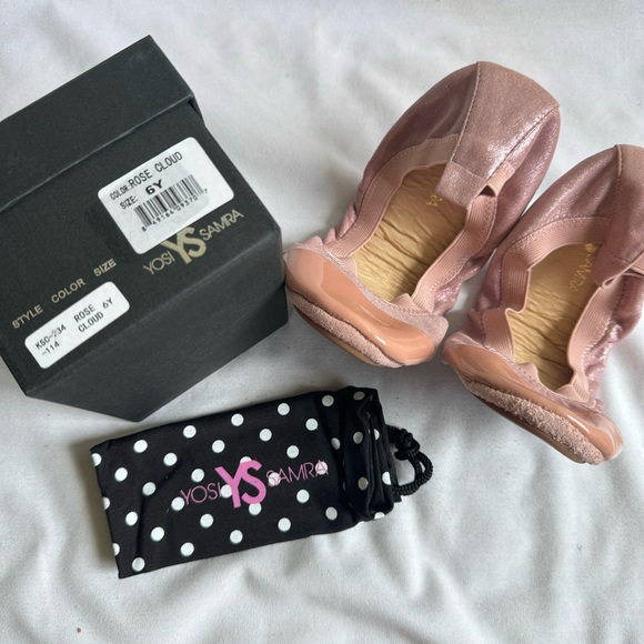 Yosi Samra Shoes - YS YOSI SAMRA Scarlet Two Tone Foldable Ballet Flats Size 8 / 6Y Rose Cloud